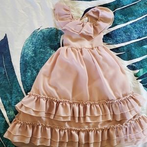 Bailey's Blossoms 18-24 Month Pink Dress Ruffles Layer Dress Open Back